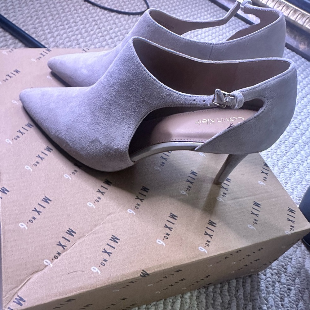 Calvin Klein Women's Beige Suede Heels